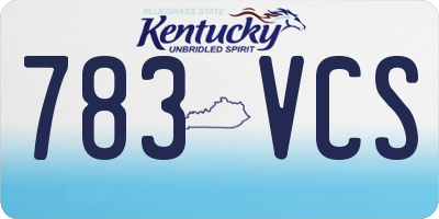 KY license plate 783VCS