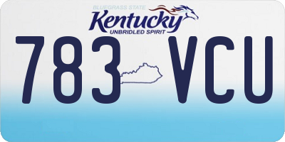 KY license plate 783VCU