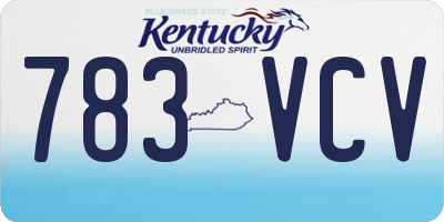 KY license plate 783VCV
