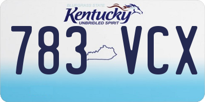 KY license plate 783VCX