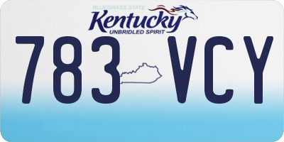 KY license plate 783VCY