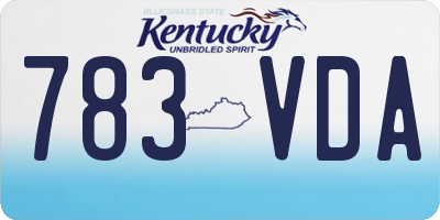 KY license plate 783VDA