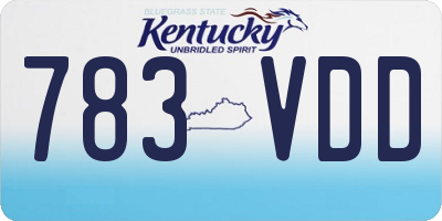 KY license plate 783VDD