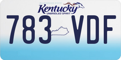KY license plate 783VDF