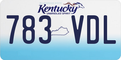 KY license plate 783VDL
