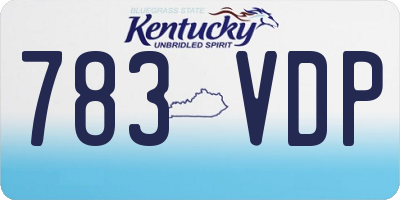 KY license plate 783VDP