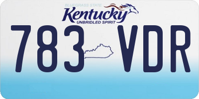 KY license plate 783VDR