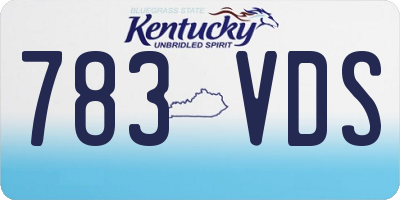 KY license plate 783VDS