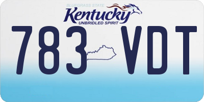 KY license plate 783VDT