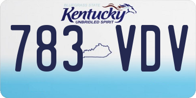 KY license plate 783VDV