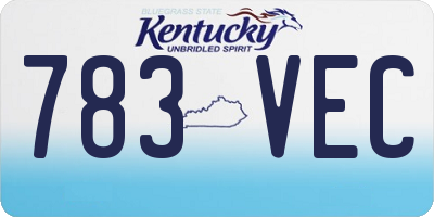KY license plate 783VEC