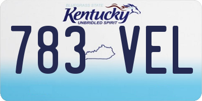 KY license plate 783VEL