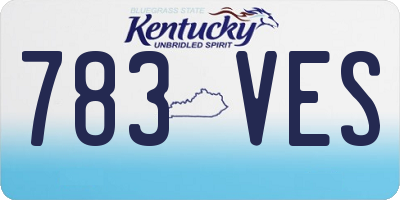 KY license plate 783VES