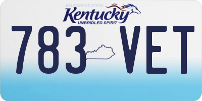 KY license plate 783VET