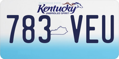 KY license plate 783VEU