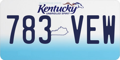 KY license plate 783VEW