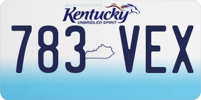 KY license plate 783VEX