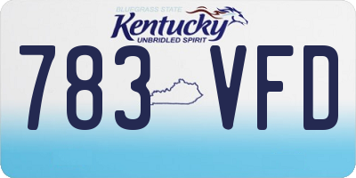 KY license plate 783VFD