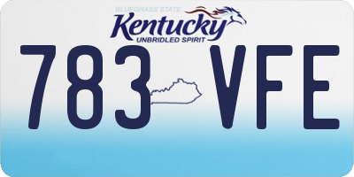 KY license plate 783VFE