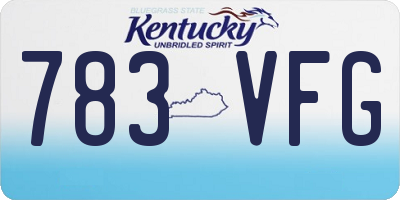 KY license plate 783VFG