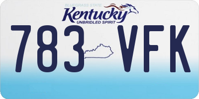 KY license plate 783VFK