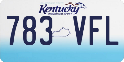 KY license plate 783VFL