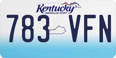 KY license plate 783VFN