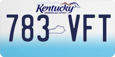 KY license plate 783VFT