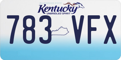 KY license plate 783VFX
