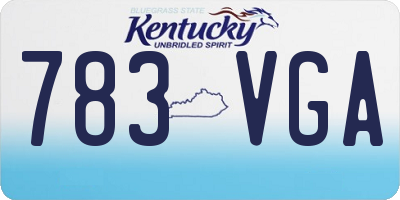 KY license plate 783VGA
