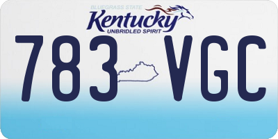 KY license plate 783VGC