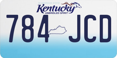 KY license plate 784JCD