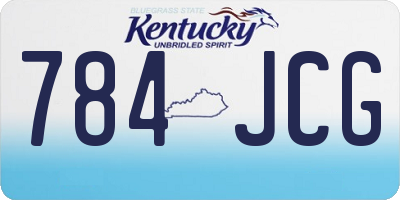KY license plate 784JCG