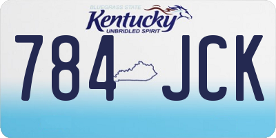 KY license plate 784JCK
