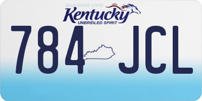 KY license plate 784JCL