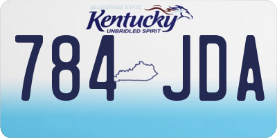 KY license plate 784JDA