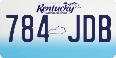 KY license plate 784JDB