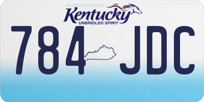 KY license plate 784JDC