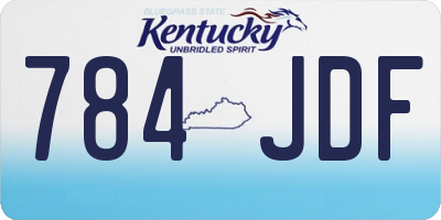 KY license plate 784JDF