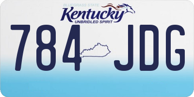 KY license plate 784JDG