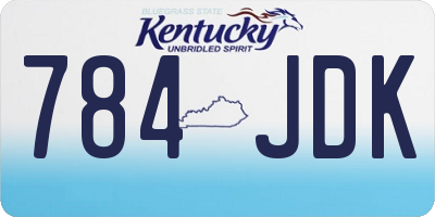 KY license plate 784JDK