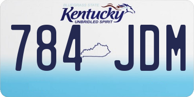 KY license plate 784JDM