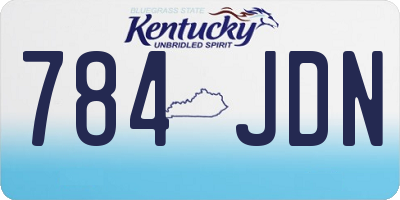 KY license plate 784JDN