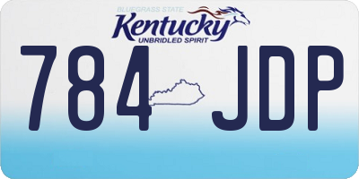 KY license plate 784JDP