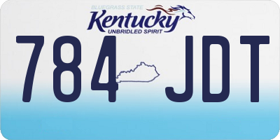 KY license plate 784JDT