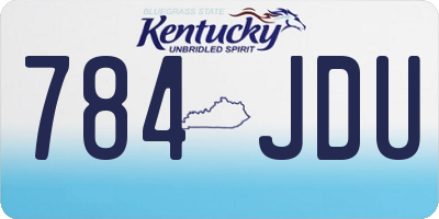 KY license plate 784JDU