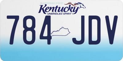 KY license plate 784JDV