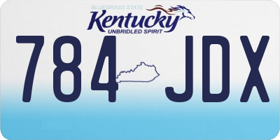 KY license plate 784JDX