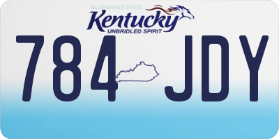 KY license plate 784JDY