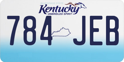 KY license plate 784JEB
